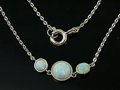 333 Gold Necklace With Real Opal Pendants • £151.05