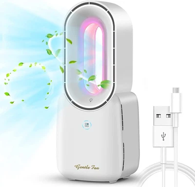 $61.99 • Buy Ultra Quiet Bladeless Fan Bedroom Office Desk Fan 4 Speed USB Charge Air Cooler