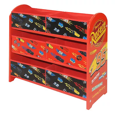 Pixar Cars Lightning McQueen Storage Unit With 6 Storage Boxes For Kids • £74.99