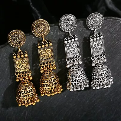 Women Tribal Exquisite Gold Silver Jhumka Girl Earrings Indian Bollywood Jewelry • $6.11