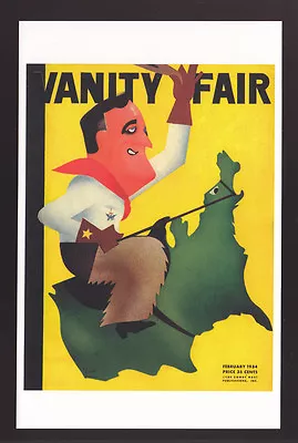 VANITY FAIR MAGAZINE COVER ART POSTCARD February 1934 Leon Carlin Continent • $2.36