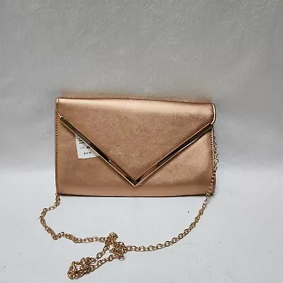 Windsor Rosegold Envelope Clutch/ Shoulder Bag With Chain Strap NEW • $19.99