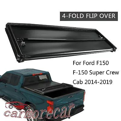Soft 4-Fold Tonneau Cover 6.5ft Bed For Ford F150 F-150 Super Crew Cab 2014-2019 • $170.97