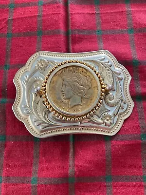 Belt Buckle With Inlaid 1922 Peace Dollar • $32.95