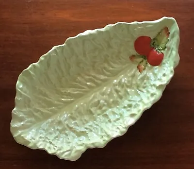 Vintage Majolica Carlton Ware England Lettuce Leaf & Tomatoes Dish • $36