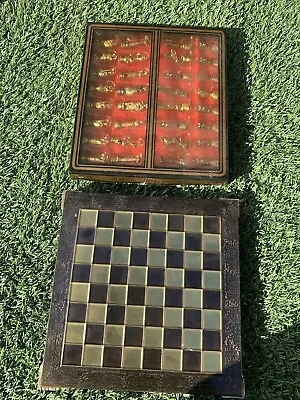 Vintage Metal Chess Set With Board And Pieces Included • £34.85