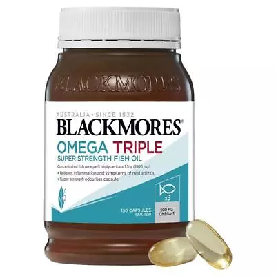 Blackmores Omega Triple High Strength Fish Oil 150 Capsules • $42.49