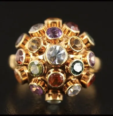 H Stern 18k Gold GarnetAquamarine Amethyst Citrine Tourmaline Sputnik Ring • $1188