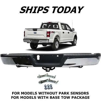 NEW Complete Chrome Rear Bumper Assembly For 2015-2020 Ford F-150 Without Sensor • $477.56