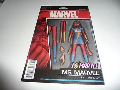 MS. MARVEL #1 Marvel 2015 Kamala Khan Christopher Action Figure Variant Cover VF • $3.32