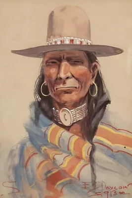 Portrait Of An Indian Man By Edgar Samuel Paxson Western Giclee Print Ships Free • $89.10