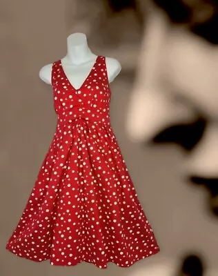 Polka Dot Dress Size 12 Red White 50s Vintage  Tulle Petticoat Rockabilly • £7.79