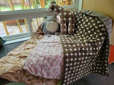 Three Modern Baby Crib Bedding Blanket Quilt Dwell Studio Geometric Girl Boy • $39