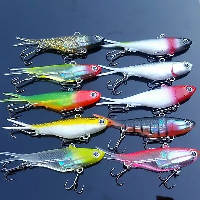 **FREE SHIPPING** 10x New 95mm Vibe Soft Plastic Fishing Jigging Lures For Barra • $35