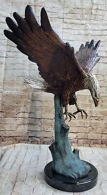 Life Size Special Patina American Bald Eagle Americana Air Force Trophy Decor • £621.15