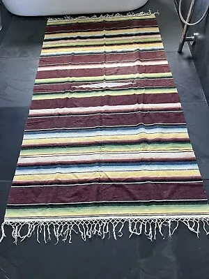 Vintage Mexican Sarape Saltillo Blanket Rug • $79