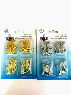 100pack  Multi-Sized Silver And Gold Safety Pins • £2.99