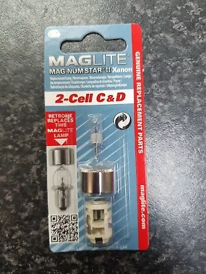 MAGLITE Mag-Num Star II Xenon Bulb For 2-Cell C & D Torch LMXA201L NEW & SEALED • £10.80