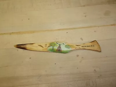 Vintage Hand Painted Wood Letter Opener Souvenir Native American FREE SHIPPING • $8.99