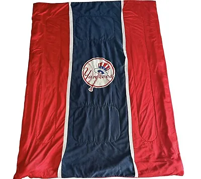 Vintage New York Yankees Baseball Blanket Comforter 60” X 80” RARE OOAK 80s 90s • $49
