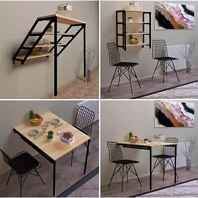 Foldable Murphy Table Wall Mounted Dining Kitchen Table Converts To Wall Shelf • $249.95