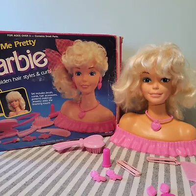 Vintage Barbie Make Me Pretty Hair Styling Head & Accessories Arco 1987  • $55