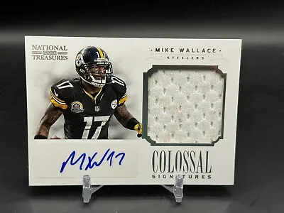 2012 Panini National Treasures Mike Wallace Colossal Signatures Patch Auto /10 • $39.99