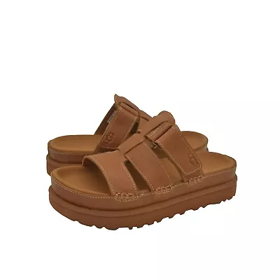 Women's Shoes UGG GOLDENSTAR SLIDE Leather Sandals 1154652 TAN • $110