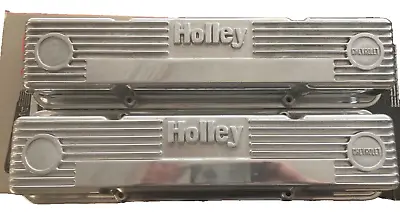 NOS Holley 241-47 Vintage Series GM Chevrolet Cast Aluminum Valve Covers Tall • $150