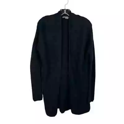 Vince Open Front Cotton Blend Knit Cardigan Sweater Sz S Black Long Sleeve • $14.54