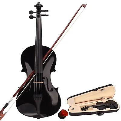 $43.99 • Buy  Brand New 4/4 Acoustic Violin Full Sent Case Bow Rosin Black