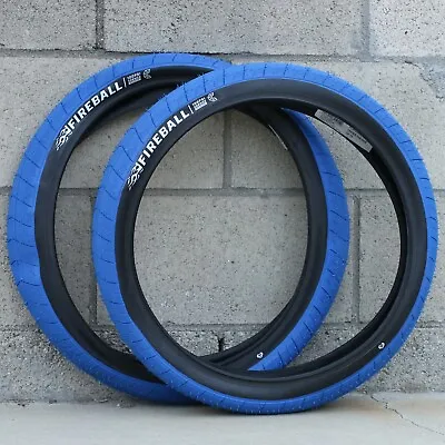Eclat Bmx Fireball Bicycle Tires 20 X 2.40  Blue 100 Psi • $75.95