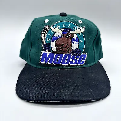 Vintage Minnesota Moose Fitted Hat Cap Size 7 Zephyr 90s IHL AHL Hockey • $34.99