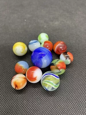 Lot Of 12 Vintage Collectible Marbles Antique Handmade German Peltier Akro  2 • $11.50