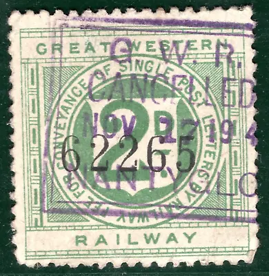 £22.95 • Buy GB Wales GWR RAILWAY 2d Letter Stamp Used *NANTYGLO* STATION Monmouths BROWN150