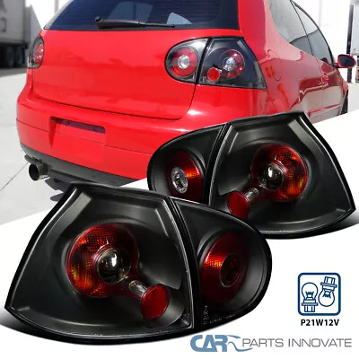 $98.95 • Buy Black Tail Lights Fits 2006-2009 Volkswagen Golf GTI MK5 Brake Lamps Left+Right