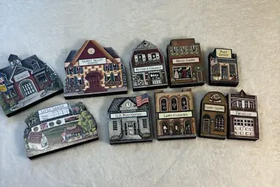 9 Brandywine Woodcrafts Shelf Sitters Firehouse Candy Shoppe Post Office School • $21.99