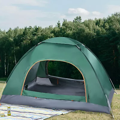 4 Man Person Family Camping Waterproof Pop Up Tent 2Layer Festival Beach Shelter • £20.58