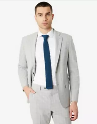 Lauren Ralph Lauren Men Classic-Fit Seersucker Check Suit Jacket Light Grey 44L • $31.67