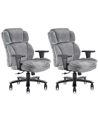 Ergonomic Big & Tall Executive Office Chair With Upholstered Swivel 400lbs Gray • $381.98