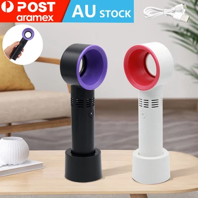 $10.69 • Buy Portable Bladeless Hand Held Cooler Fan USB No Leaf Handy Summer Fan AU STOCK
