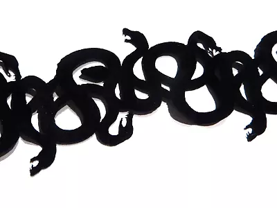 SERPENT VELVET BAND CHOKER Cutout Wide Snake Necklace Gothic Medusa Halloween O1 • $9.99