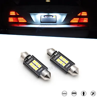 2x Xenon White 6418 C5W Error Free LED Bulbs For Euro Car License Plate Lights • $7.98