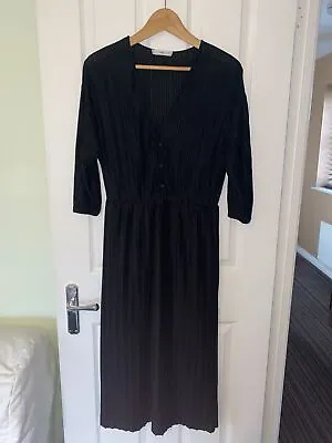 Ladies MNG Mango Summer Dress (Med 12-14) In Black Knee Length (approx) • $15.14