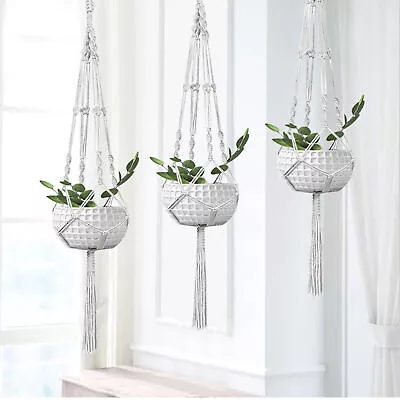 3PACK Macrame Plant Hanger Hanging Planter Basket Rope Pot Holder  • £7.96