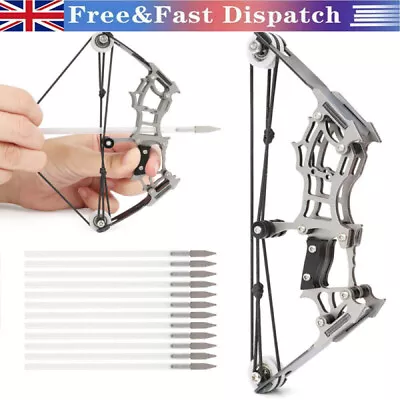 Mini Compound Bow Arrows Set Archery Toy Gift Kids Shooting Target Pocket Bow 6  • £10.69