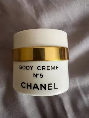 Vintage Chanel No. 5 Body Crème  3.5 FL. OZ. White Milk Glass Bottle EMPTY FR SH • $28.95