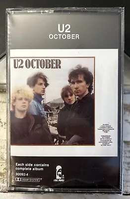 U2 - October Cassette (1981) US 1st Pressing White Shell * NEW FACTORY SEALED • $14.50