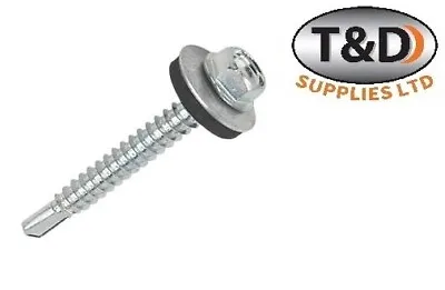 £4 • Buy Tek Self Drilling Screws With Sealing Washers For Metal Roofing 