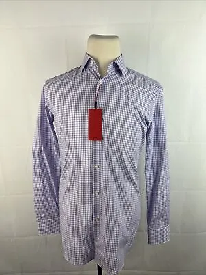 SHARP FIT NEW WITH TAGS Hugo Boss Men's Purple Plaid Dress Shirt 15 - 32/33 $195 • $350.12